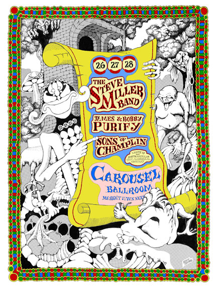 Carousel Ballroom Poster by Rick Shubb Steve Miller Band / James and Bobby Purify / Sons of Champlin